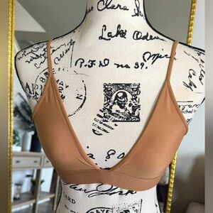 Women's Tan Bralette Triangle Bra in Aural from Baserange.